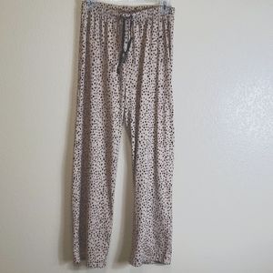 The Royal Standard Tan and Black Cheetah Print Pajama Pants Sleepwear Si…